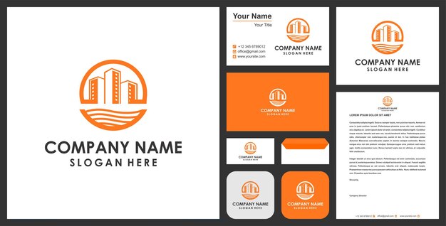 building logo premium e cartão de visita