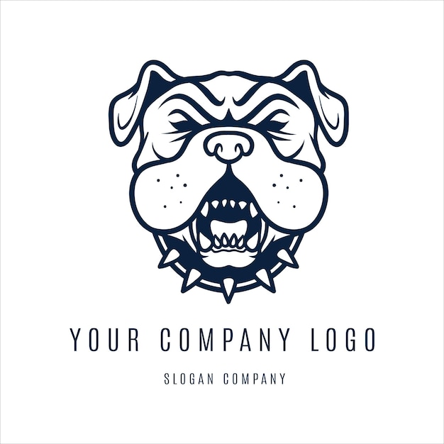 Vetor buldog cachorro animal minimalismo logotipo preto e branco