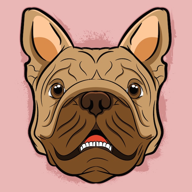 Vetor bulldog head cute illustration