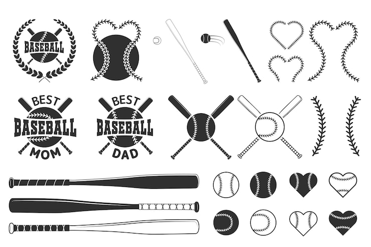 Vetor bundle de vetores de beisebol esportes silhueta vetorial de bundles de beisbol desportos silhueta de bundles