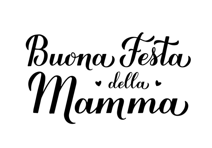 Vetor buona festa della mamma caligrafia letras de mão feliz dia das mães em modelo de vetor italiano para cartaz de tipografia cartão de saudação banner convite adesivo etc
