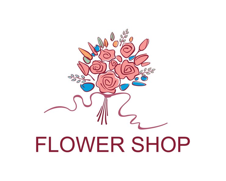 Buquê de desenho gráfico de flores Marca da loja