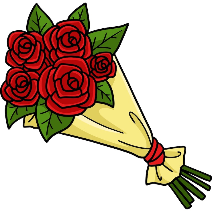 Vetor buquê de flores desenhos animados coloridos clipart