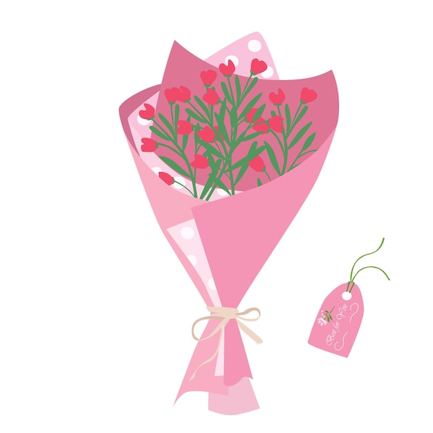 Buquê de flores Ilustração vetorial de buquê de flores selvagens Flor de verão Buquê floral embrulhado