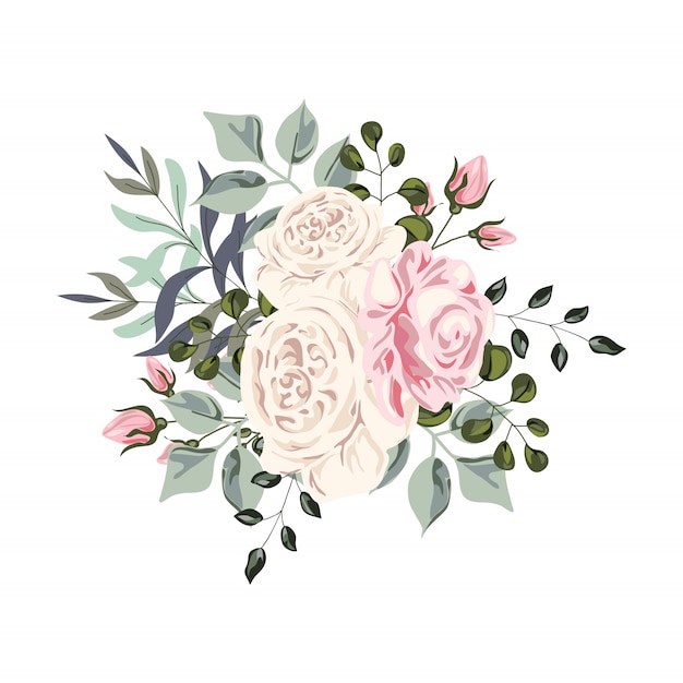 Buquê de rosas, aquarela vector illustrasion