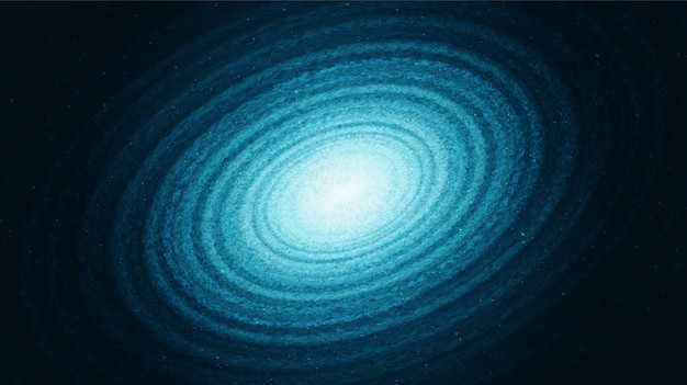 Buraco negro espiral brilhante no fundo da galáxia com espiral da Via Láctea, universo e conceito estrelado, vetor