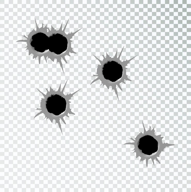 Vetor buracos de bala fáceis de colocar em diferentes cores ou vetores de fundo