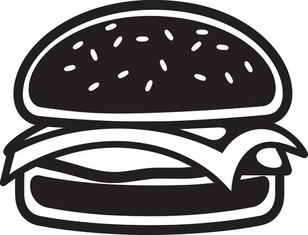 Vetor burger chic delight black vector icon flavorful essence burger negro (em inglês)