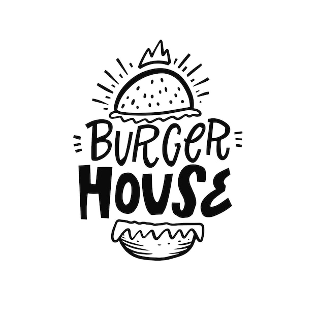 Burger house tipografia moderna letras estilo de logotipo de texto.