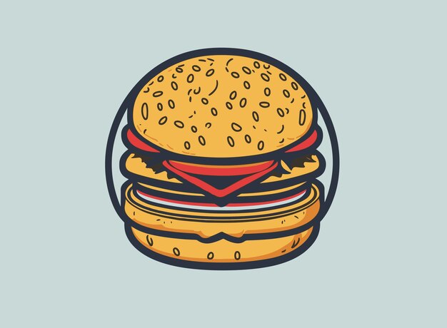 Vetor burger_illustration_outline_vector_logo_design_one_color_01eps