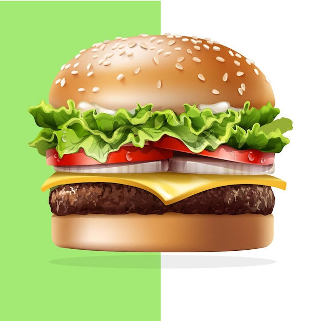 Burger saboroso isolado em fundo transparente