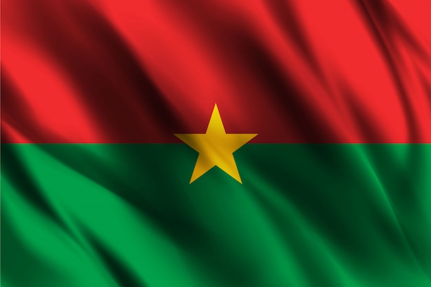 Burkina faso bandeira acenando abstrato