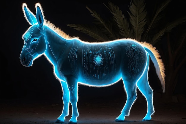 Vetor burro bioluminescente