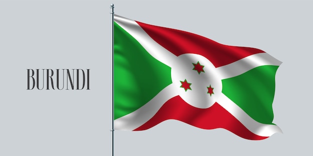 Burundi agitando bandeira no mastro da bandeira