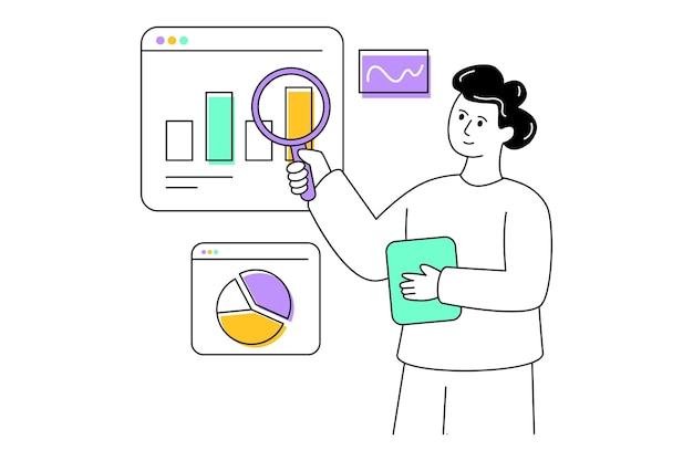 Business Analysis Flat Style Design Vector ilustração Ilustração em estoque