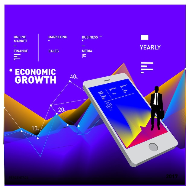 Business and finance vector graphic poster and page