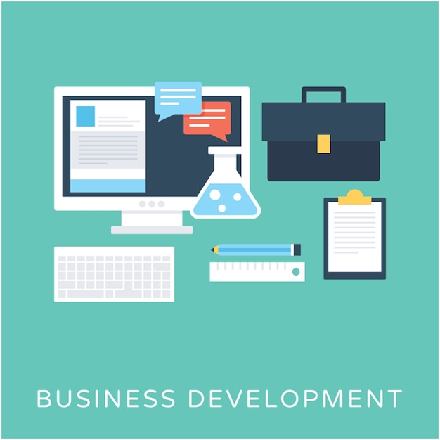 Business development flat vector icon