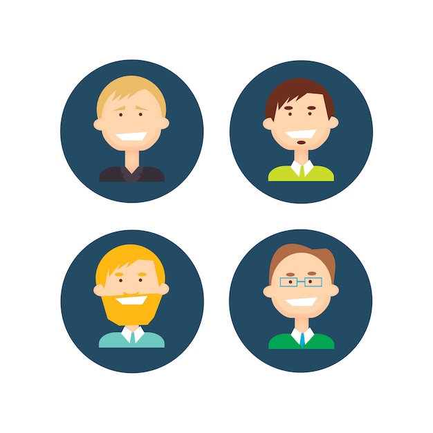 Business people group icon set equipe de empresários de homem