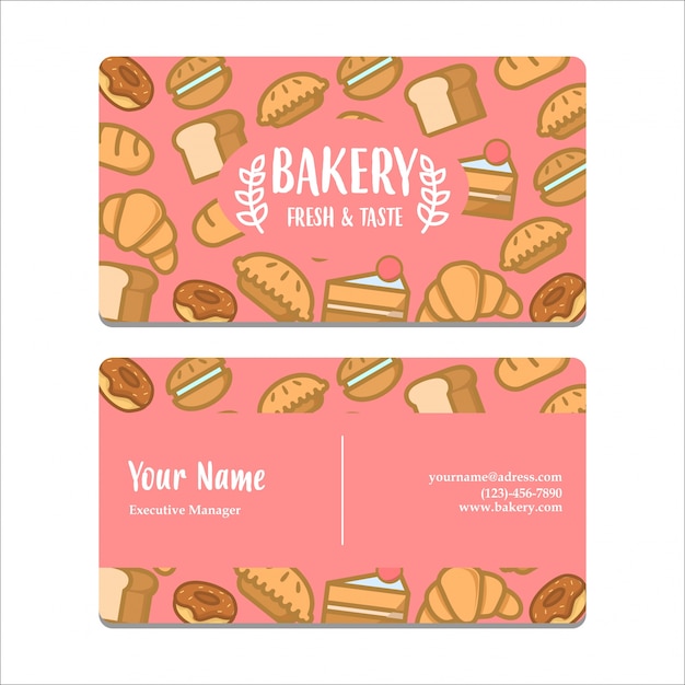 Bussines card invitation padaria tema rosa cor