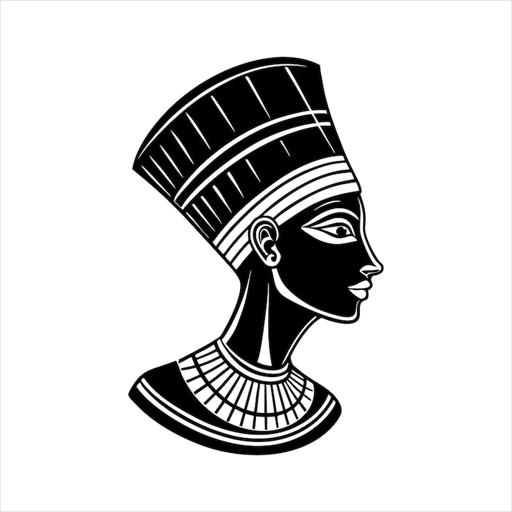 Vetor busto da antiga egípcia nefertiti svg