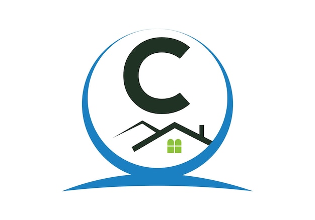 C Casa de letras Logo Design Template Inspiração Casa de logo Vector Ilustração