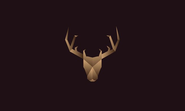 Cabeça abstrata veado animal selvagem logotipo vetor símbolo ícone design ilustração gráfica