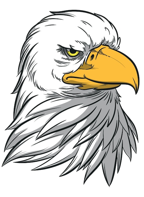 Vetor cabeça de águia pássaro patriótico americano