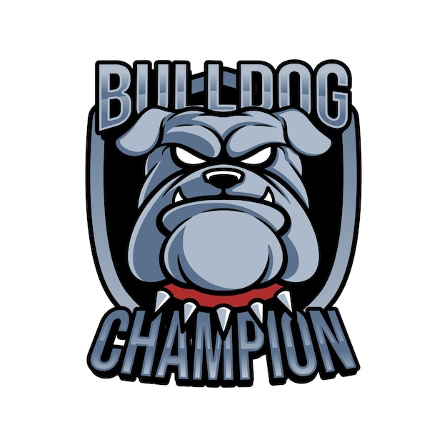 Vetor cabeça de buldogue logotipo para esporte e esport isolado no fundo branco