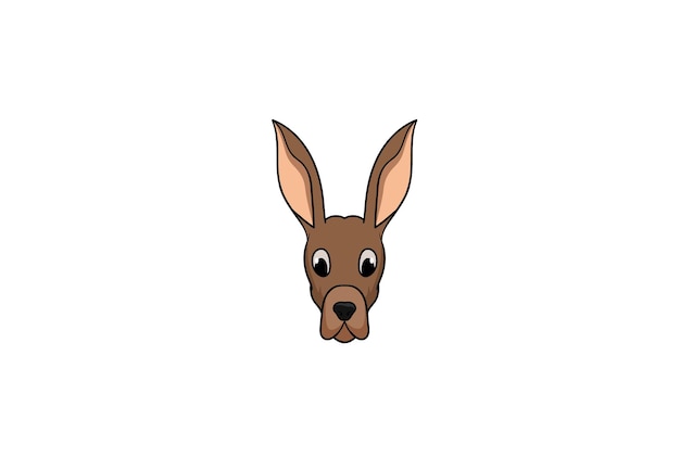 Cabeça de canguru safari criatura esboço rosto desenho artowrk