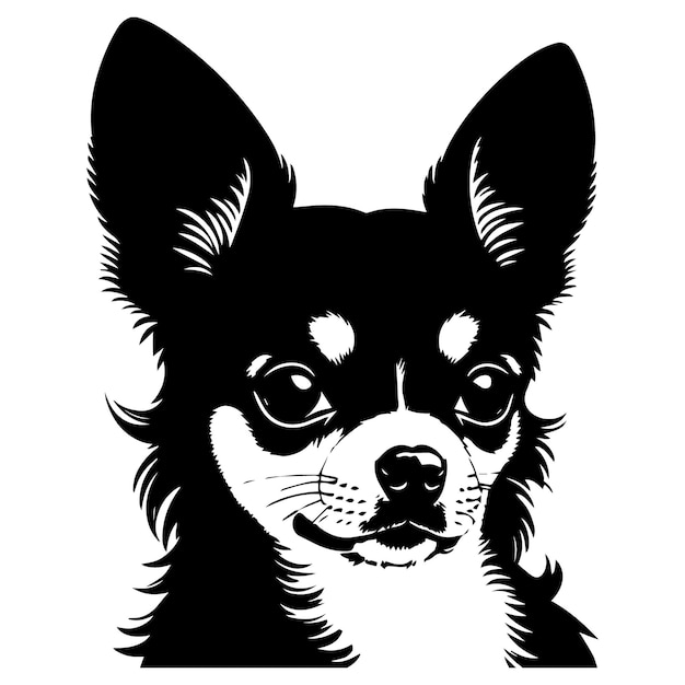 Vetor cabeça de cão chihuahua ilustração vetorial para o seu projeto