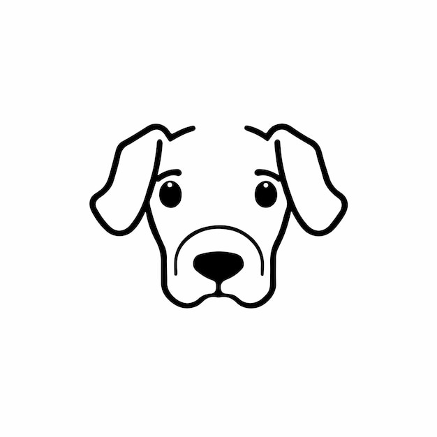 Vetor cabeça de cão em fundo branco ilustração vetorial