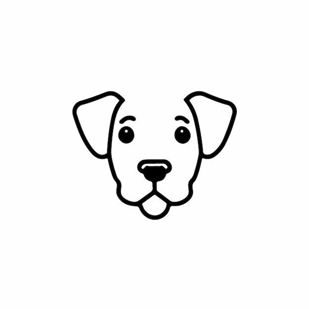 Vetor cabeça de cão em fundo branco ilustração vetorial