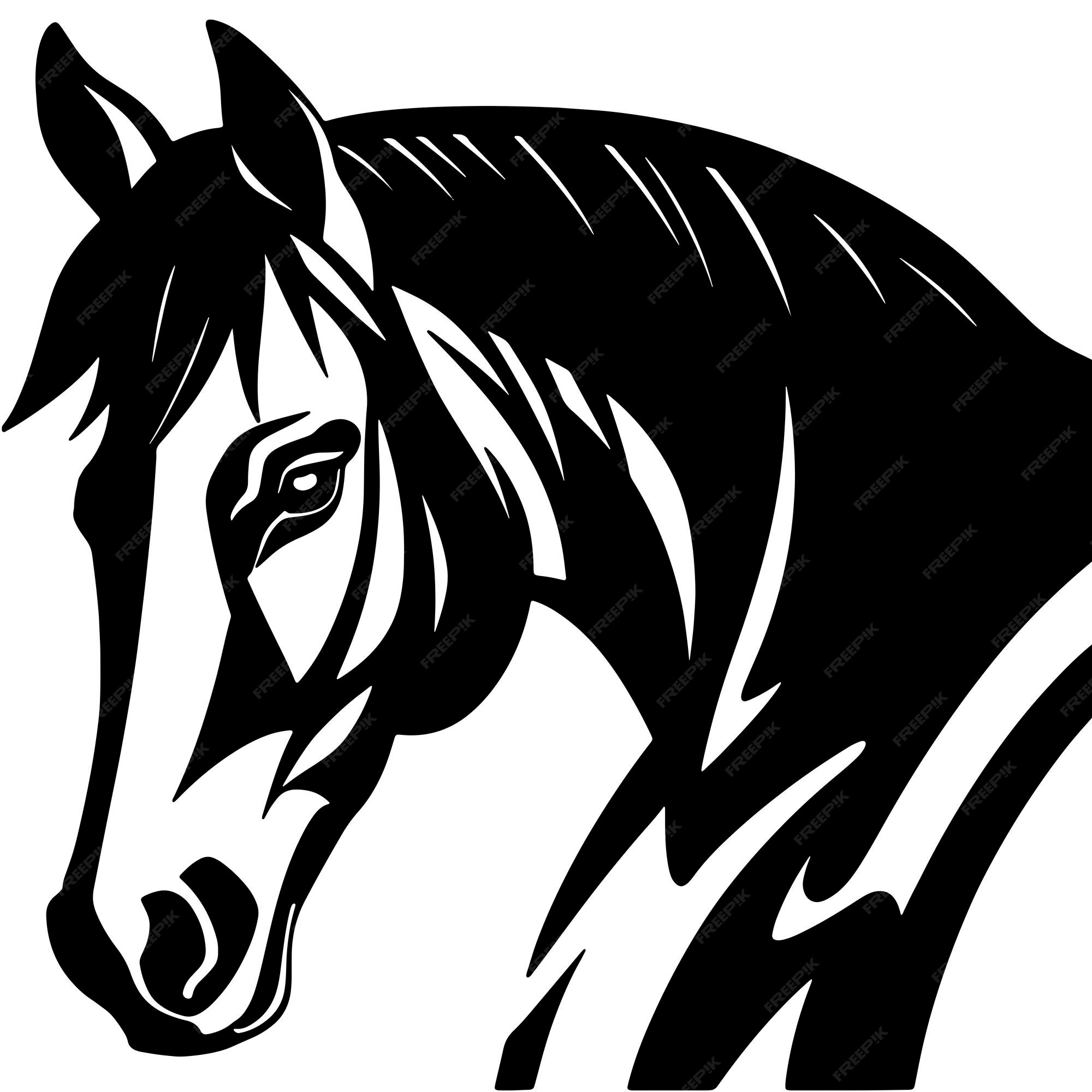 Cabeça De Cavalo, Animal De Fazenda, Preto E Branco Ilustração Vetorial Em  Estilo Gráfico Royalty Free SVG, Cliparts, Vetores, e Ilustrações Stock.  Image 69936700