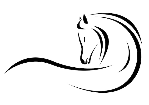 Vetor Desenho Cabeça Cavalo Fundo Branco Ilustração Vetorial Camadas Editável imagem vetorial de yod67© 651853432
