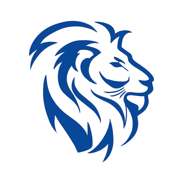 Vetor cabeça de leão azul
