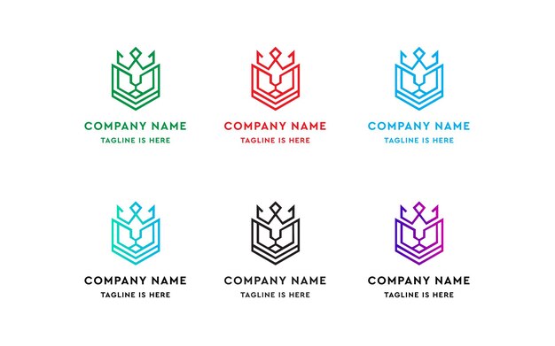 Cabeça de leão com design de logotipo educacional