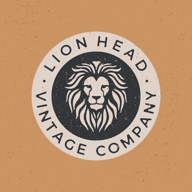 Cabeça de leão logotipo vintage icon ilustração