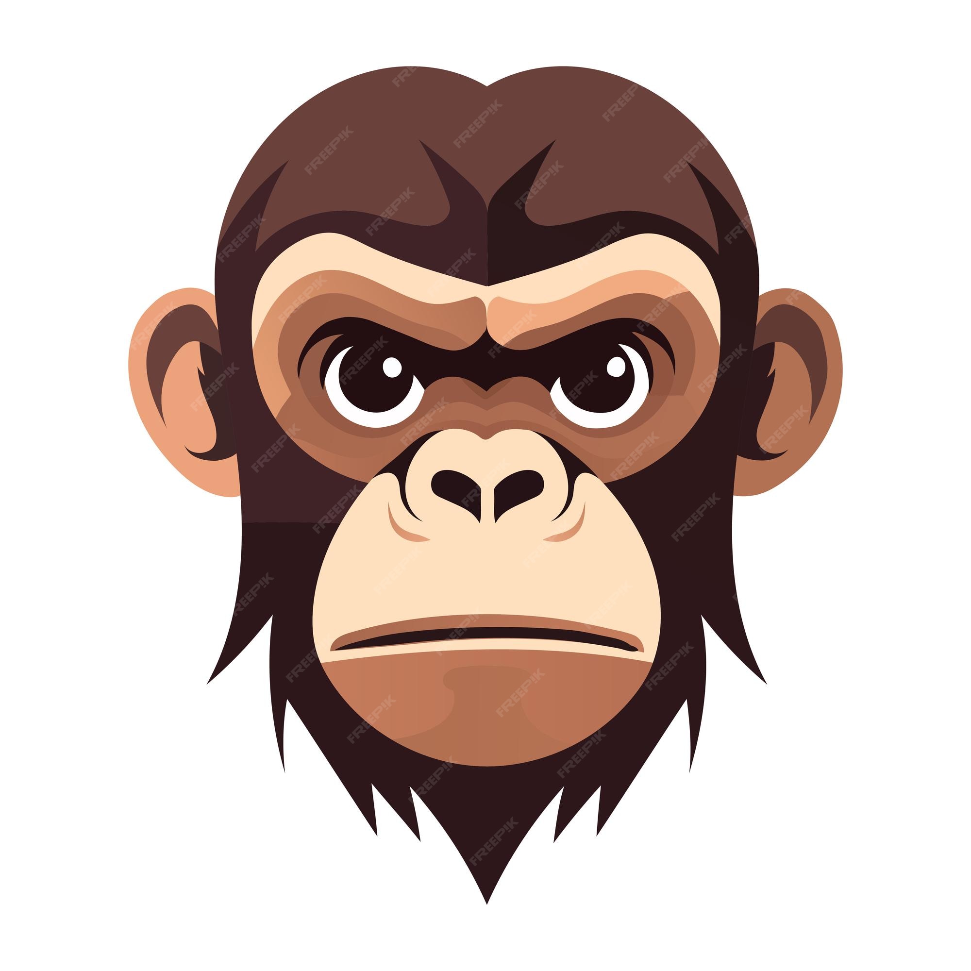 Baixe Macaco de desenho animado triste com olhos grandes PNG - Creative  Fabrica