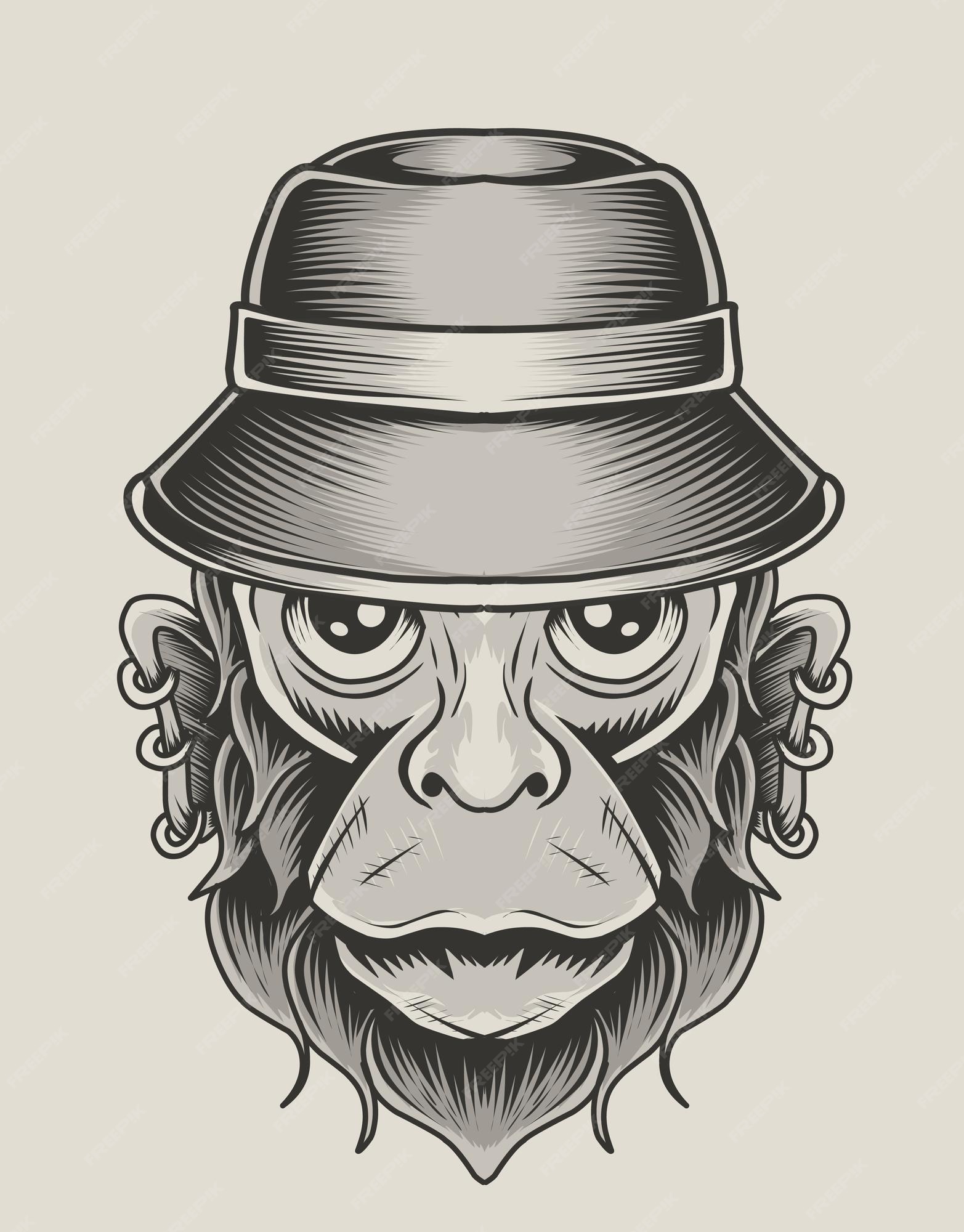 macaco de cabeça de desenho animado legal colorido com design de logotipo  de chapéu vetor símbolo gráfico ilustração ideia criativa 8521563 Vetor no  Vecteezy