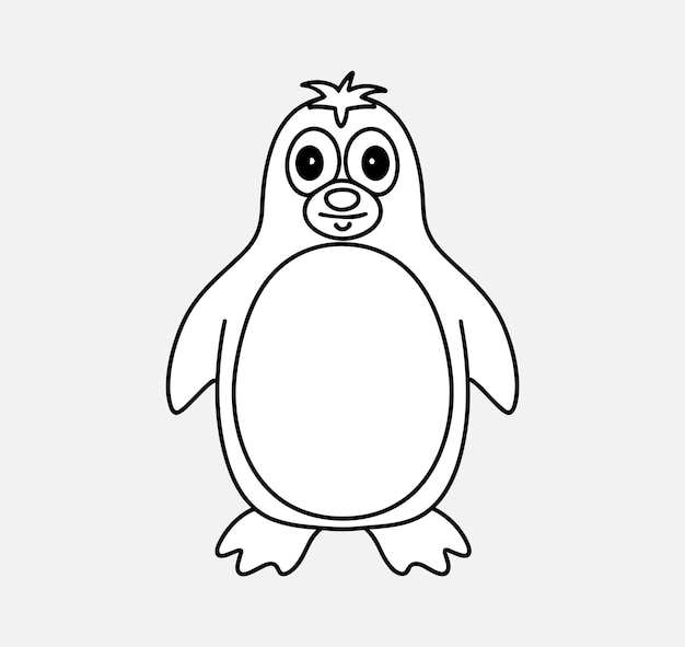 Cabeça de pinguim irritado mão desenhada esboço ilustração animais selvagens fundo branco