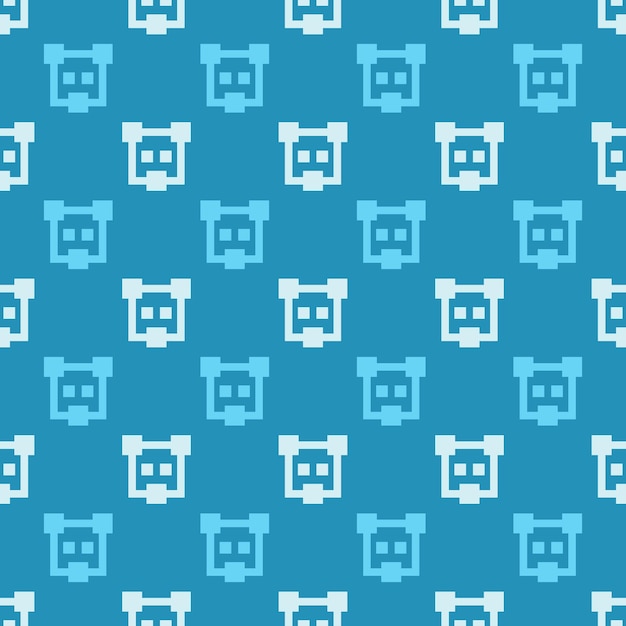 Cabeça de pixel digital de padrão perfeito de cachorro