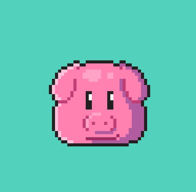 pixel arte ilustração porco. pixelizada porco. Fazenda celeiro porco animal  ícone pixelizada para a pixel arte jogos e ícone para local na rede Internet  e vídeo jogo. velho escola retrô. 26512831 Vetor