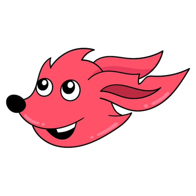 Cabeça de raposa vermelha rindo alegremente doodle desenho de ícone