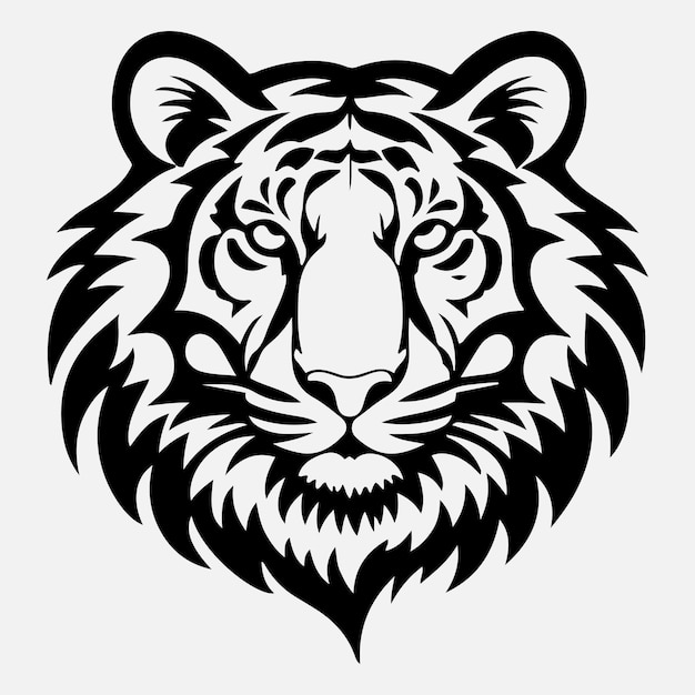 Vetor cabeça de tigre ilustração vetorial tigre vintage logo