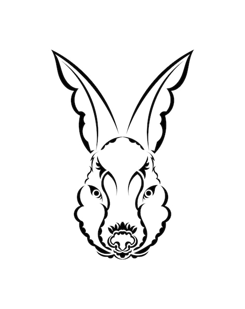 Cabeça de uma lebre em estilo de tatuagem símbolo isolado de 2023 feito à mão