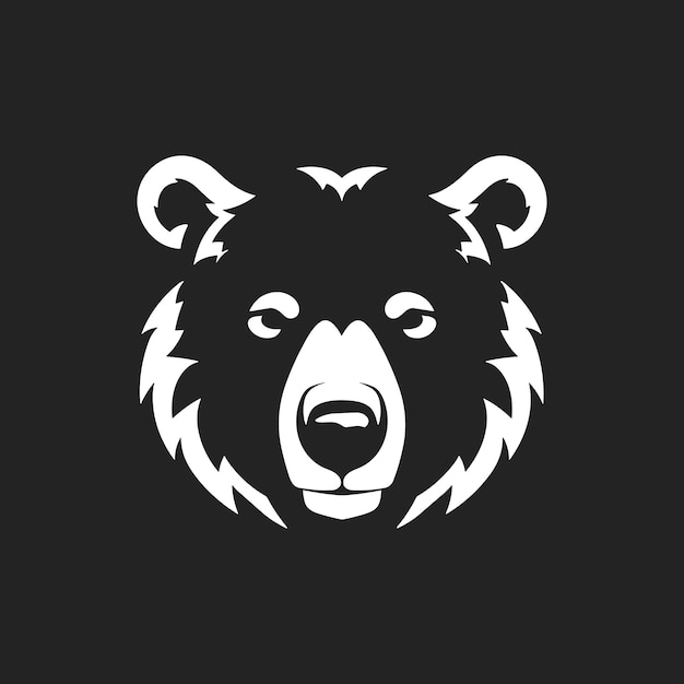Cabeça de urso vetor Um design minimalista de um logotipo de cabeça de urso isolado Desenho moderno do emblema da cabeça de ursos