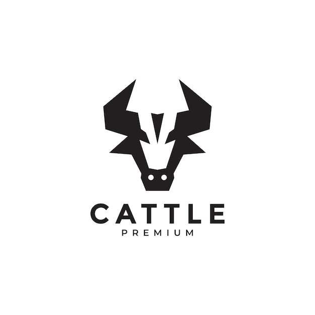 Cabeça de vaca de forma moderna design de logotipo de gado vetor símbolo gráfico ilustração ideia criativa