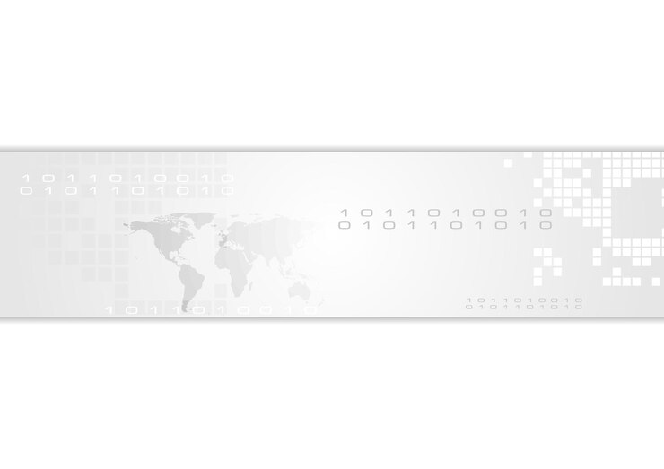Vetor cabeçalho de banner de tecnologia abstrata cinza
