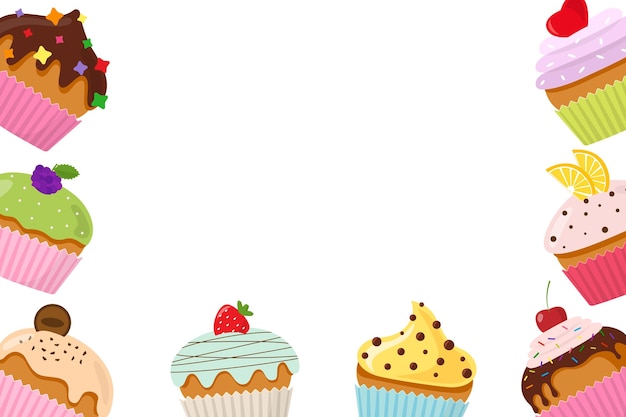 Cabeçalho e cartão do site de sinal de confeitaria Muffins