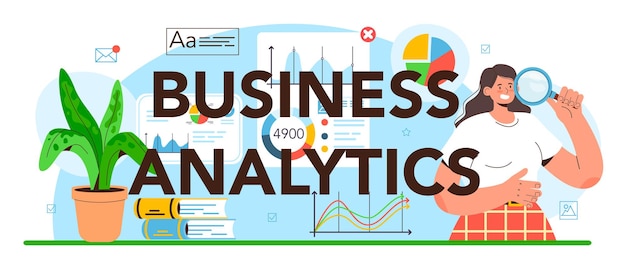 Cabeçalho tipográfico de análise de negócios. jornalismo de dados ou orientado a dados